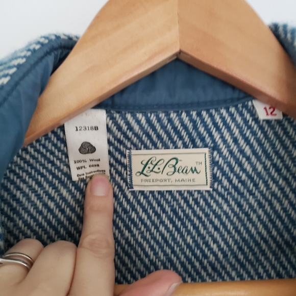 L.L. Bean Vintage Wool Up Shirt Shacket Size 12 - Picture 4 of 7